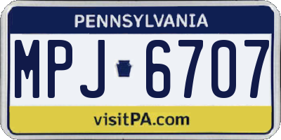 PA license plate MPJ6707