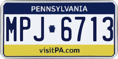 PA license plate MPJ6713