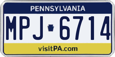 PA license plate MPJ6714