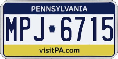 PA license plate MPJ6715