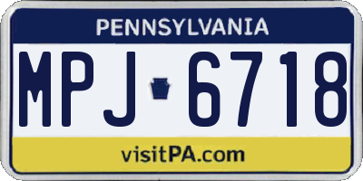PA license plate MPJ6718