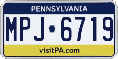 PA license plate MPJ6719
