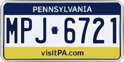 PA license plate MPJ6721