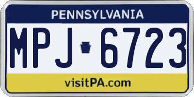 PA license plate MPJ6723