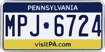 PA license plate MPJ6724