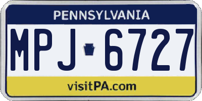 PA license plate MPJ6727