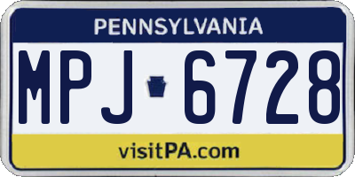 PA license plate MPJ6728