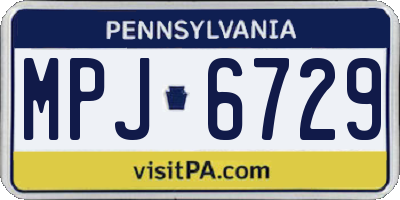PA license plate MPJ6729