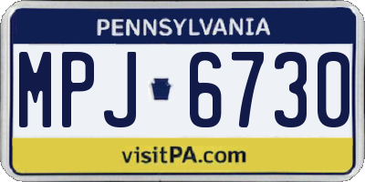 PA license plate MPJ6730