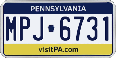 PA license plate MPJ6731