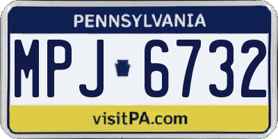 PA license plate MPJ6732
