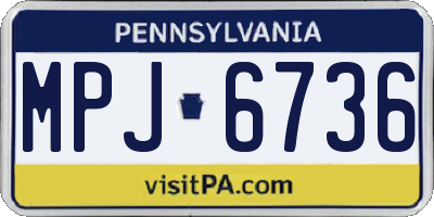 PA license plate MPJ6736