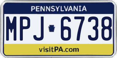 PA license plate MPJ6738