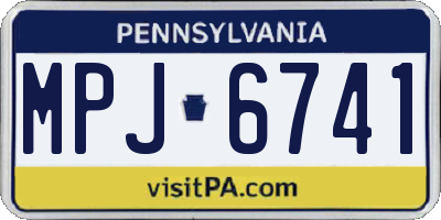 PA license plate MPJ6741