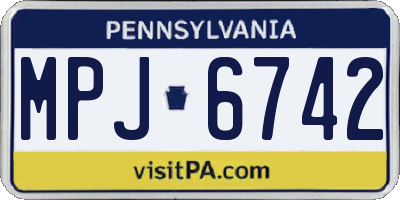 PA license plate MPJ6742