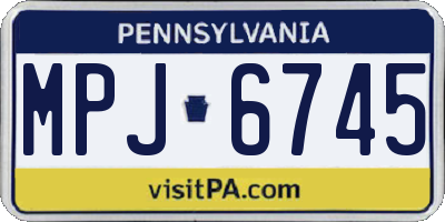 PA license plate MPJ6745