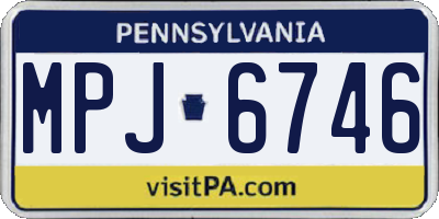 PA license plate MPJ6746