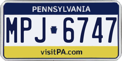 PA license plate MPJ6747