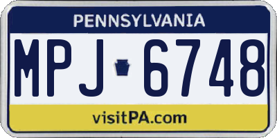 PA license plate MPJ6748