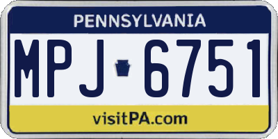 PA license plate MPJ6751