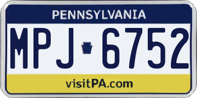 PA license plate MPJ6752