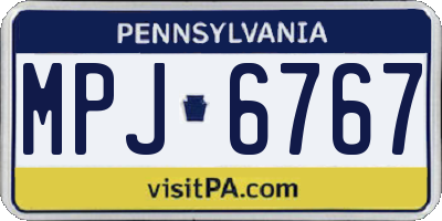 PA license plate MPJ6767