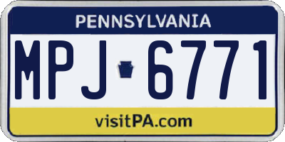 PA license plate MPJ6771