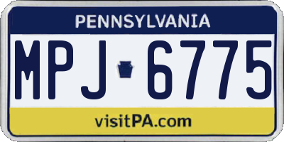 PA license plate MPJ6775