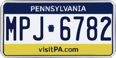 PA license plate MPJ6782