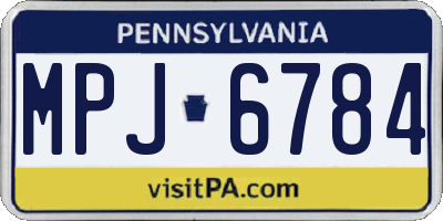 PA license plate MPJ6784