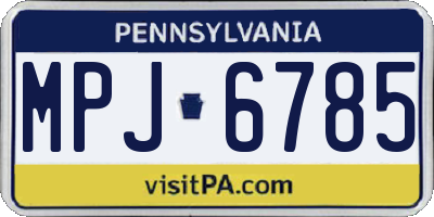 PA license plate MPJ6785