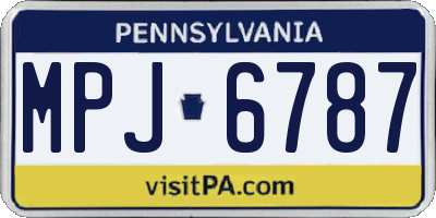 PA license plate MPJ6787