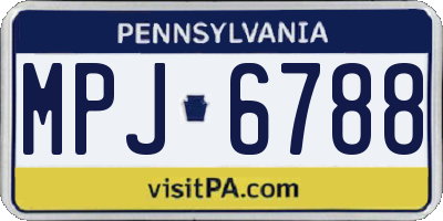 PA license plate MPJ6788