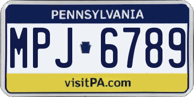 PA license plate MPJ6789
