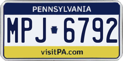 PA license plate MPJ6792