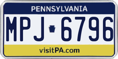 PA license plate MPJ6796