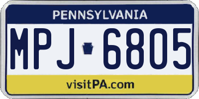 PA license plate MPJ6805
