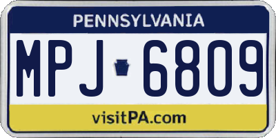 PA license plate MPJ6809