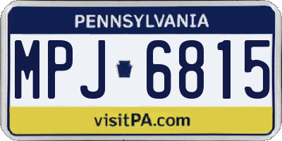 PA license plate MPJ6815