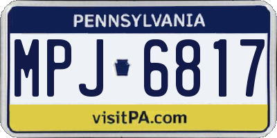 PA license plate MPJ6817