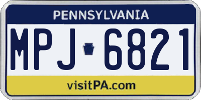 PA license plate MPJ6821