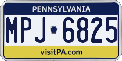 PA license plate MPJ6825