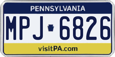 PA license plate MPJ6826