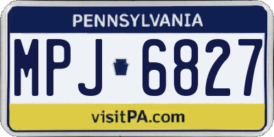 PA license plate MPJ6827