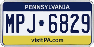 PA license plate MPJ6829