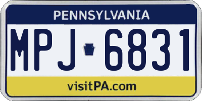 PA license plate MPJ6831