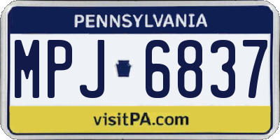 PA license plate MPJ6837