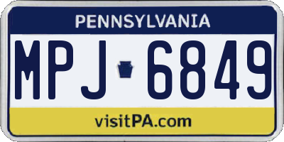 PA license plate MPJ6849