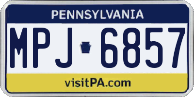 PA license plate MPJ6857