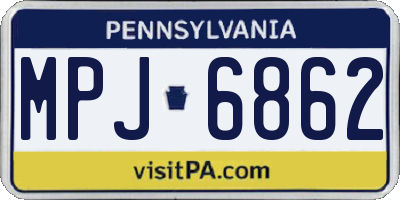 PA license plate MPJ6862